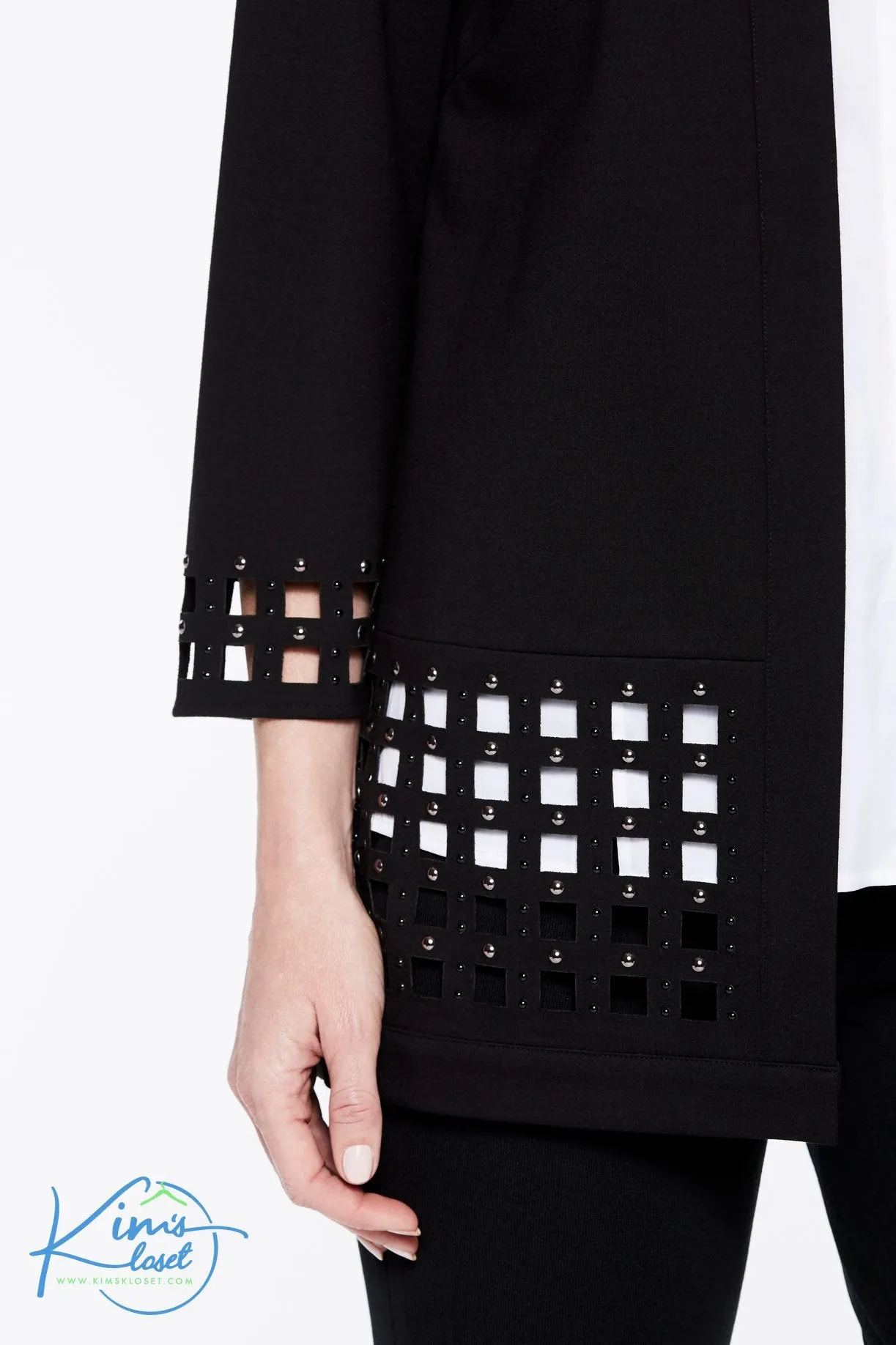 Lattice Hem Ponte Jacket