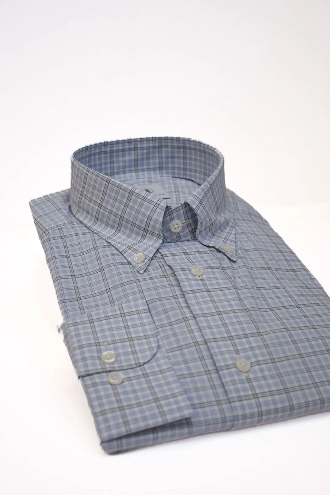 Liam John Blue and Navy Plaid Sport Shirt