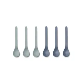 Liewood Etsu Bamboo Spoon - 6 pack - Blue Mix