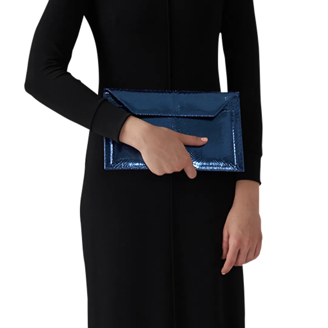 Linea Clutch Python Blue