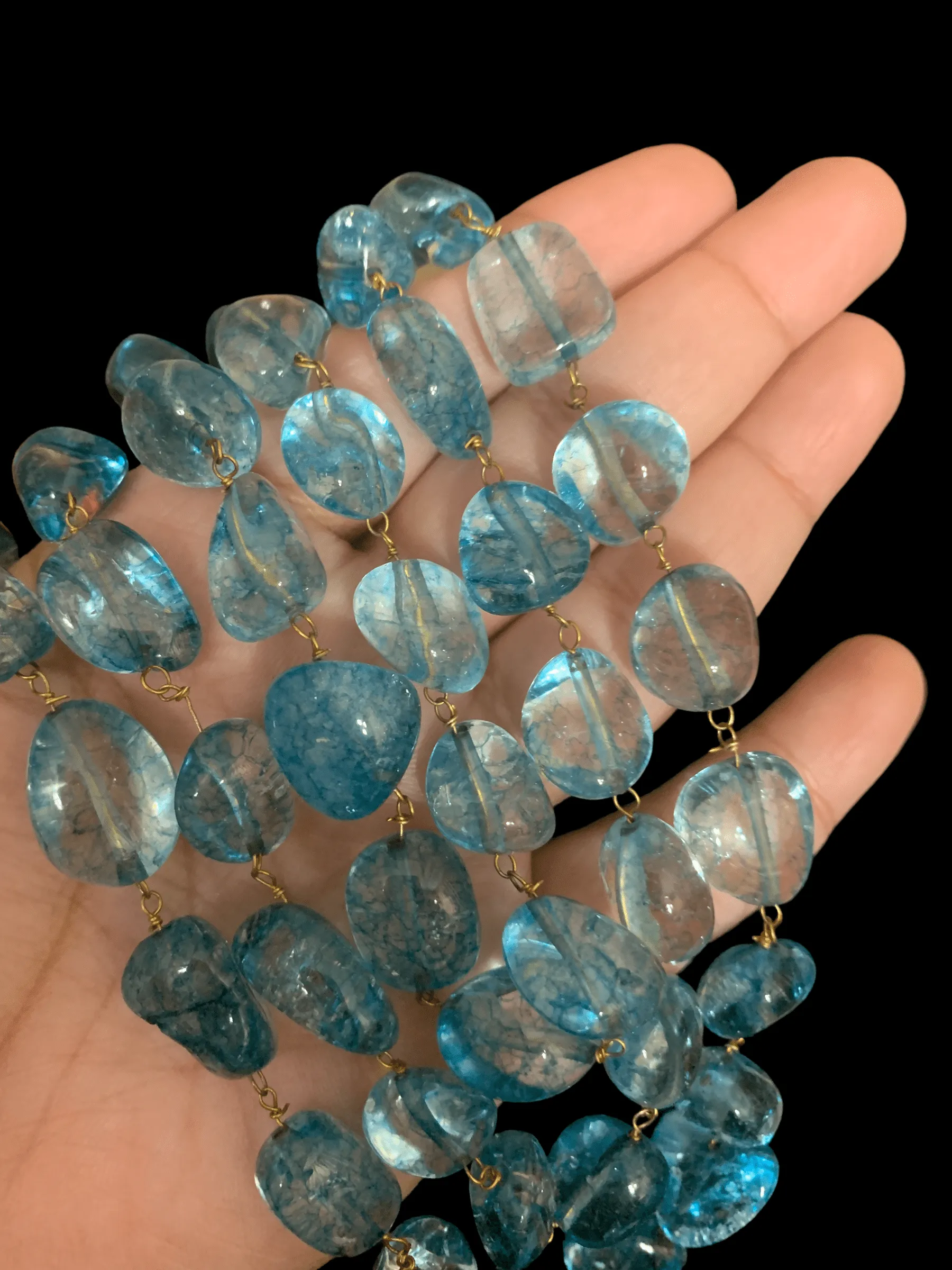 LN115 Beads mala - light blue (READY TO SHIP )