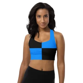 Longline sports bra Blue Checker