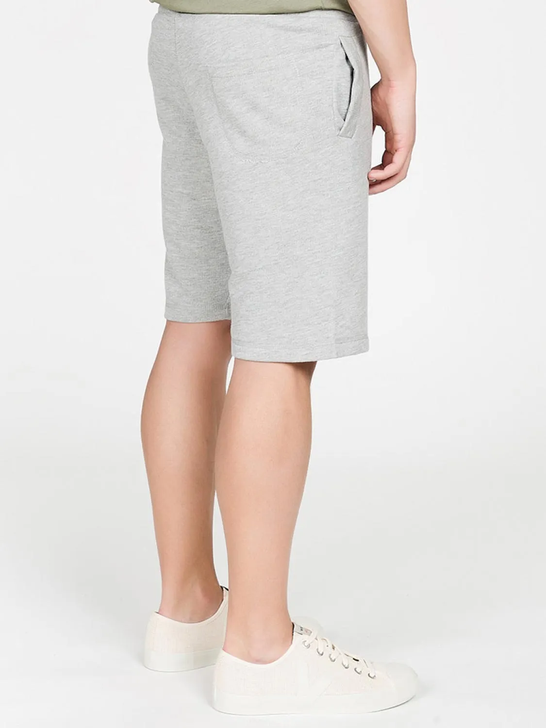 Loopback Cotton Jersey Relaxed Shorts Grey