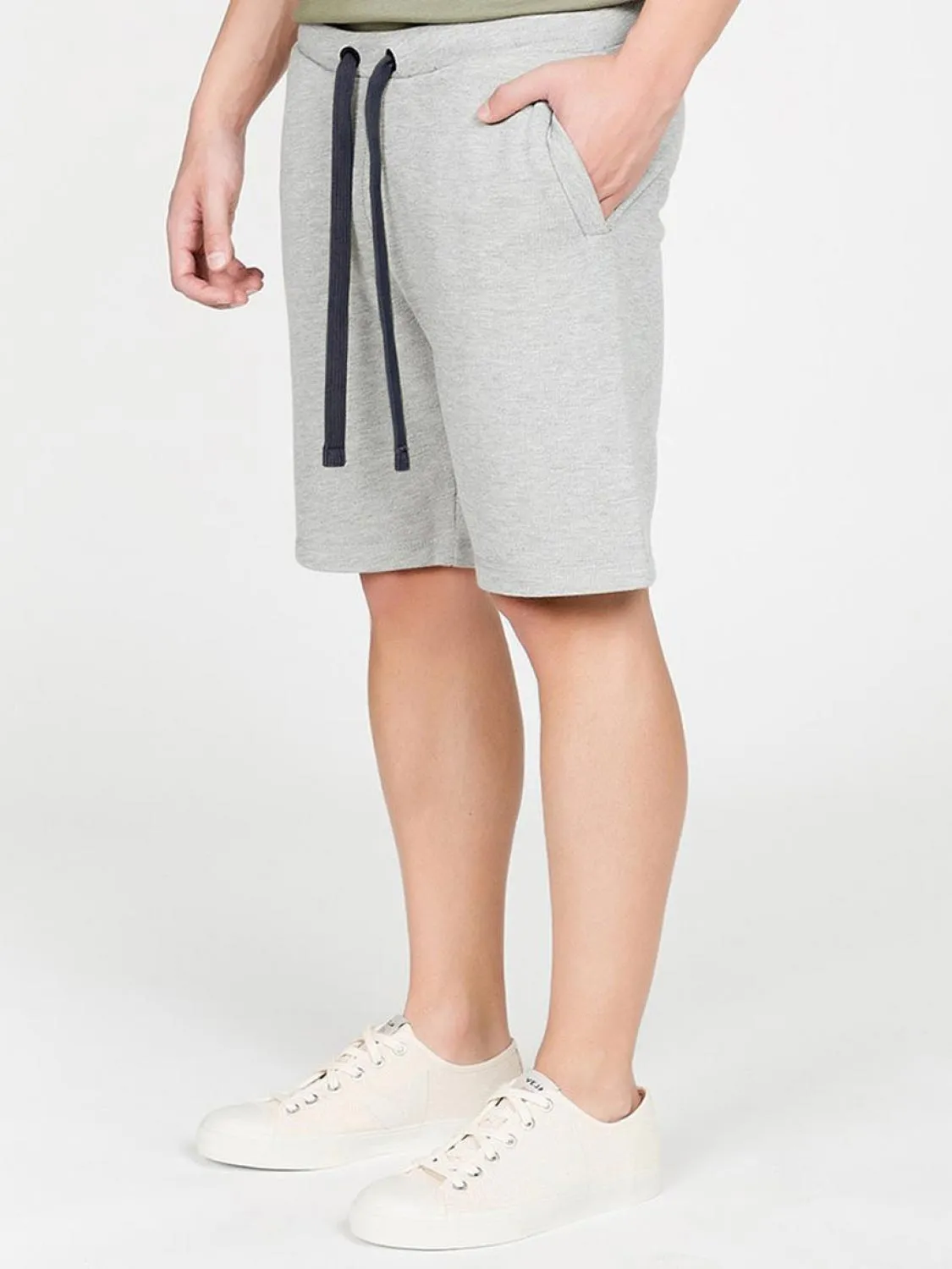 Loopback Cotton Jersey Relaxed Shorts Grey