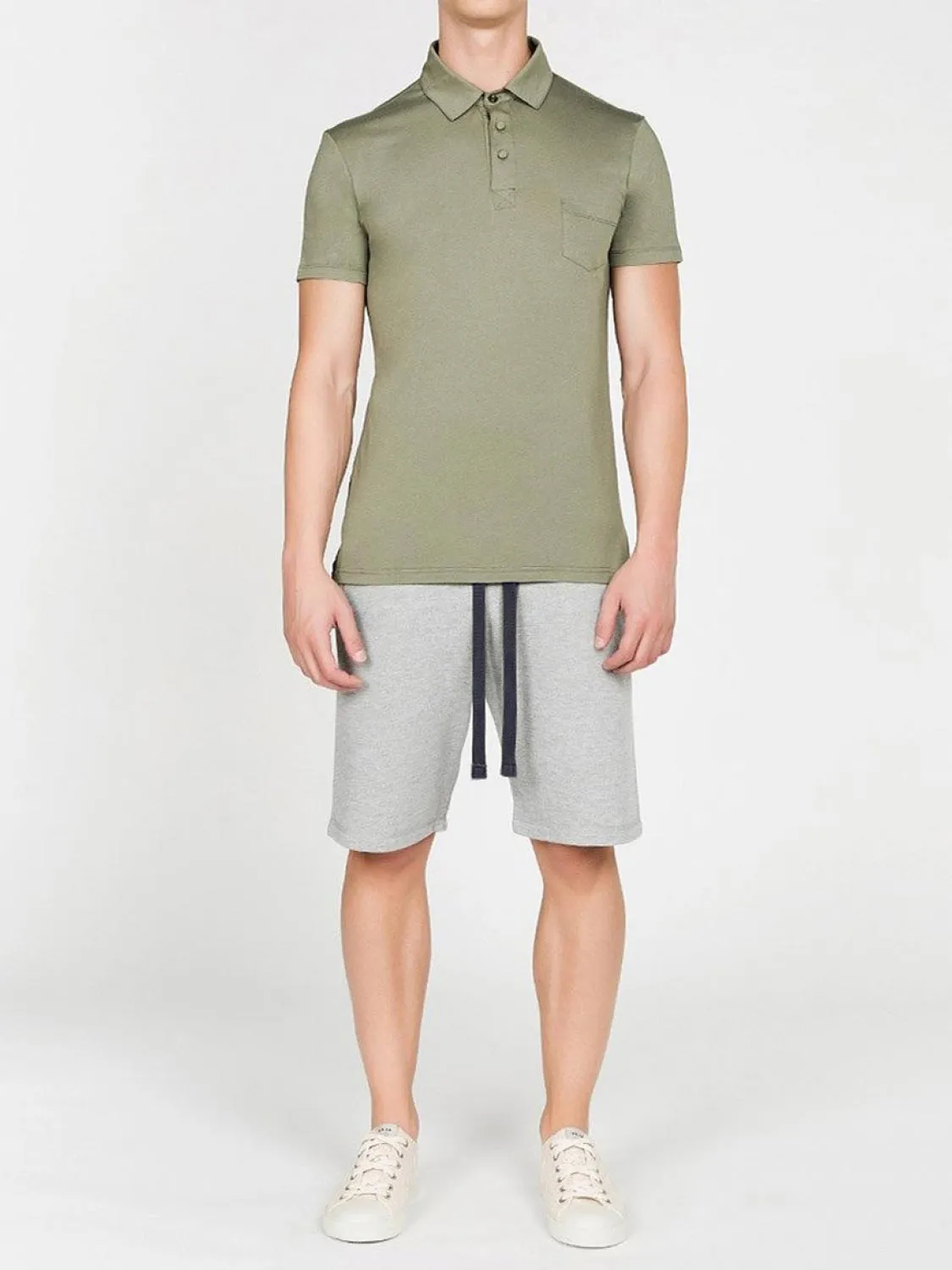 Loopback Cotton Jersey Relaxed Shorts Grey