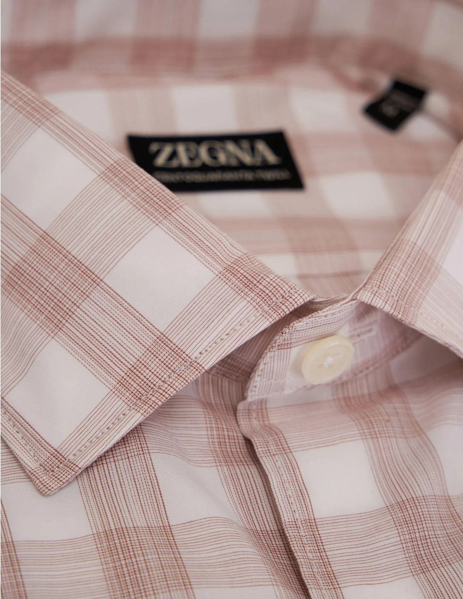 Macro Check Sportshirt | Brown and White