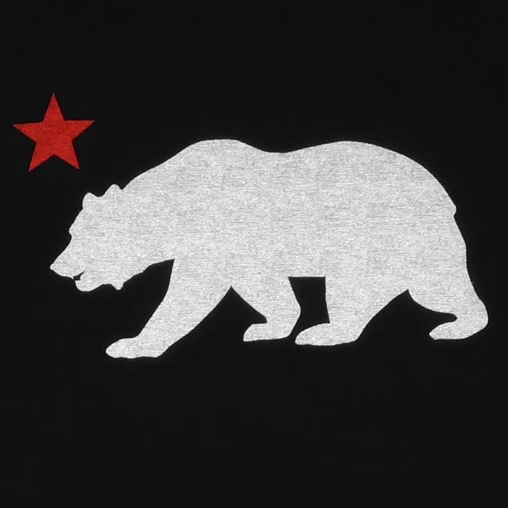 Mens Cali Bear Star T-Shirt Black