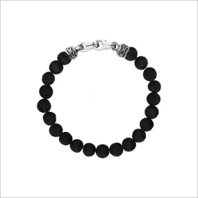 Men's Centauro Black Lava 6mm Bead Bracelet