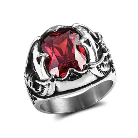 Men's Red Eagle Stone Ring