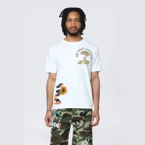 Mineral Wash Doodle Graphic SS Tee - White