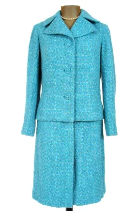 Multi-Aqua Wing Collar Tweed