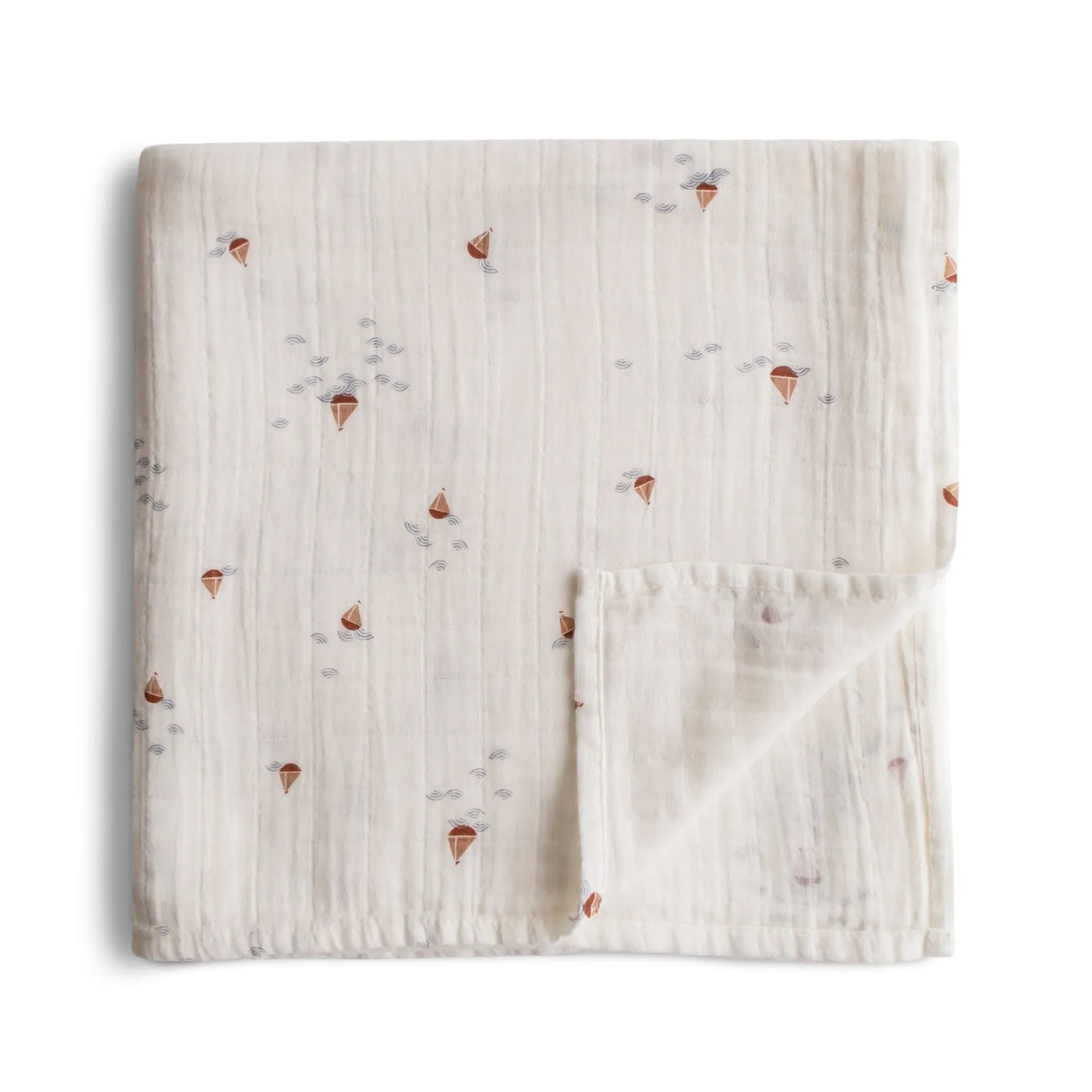 Muslin Swaddle Blanket Organic Cotton (Boats)