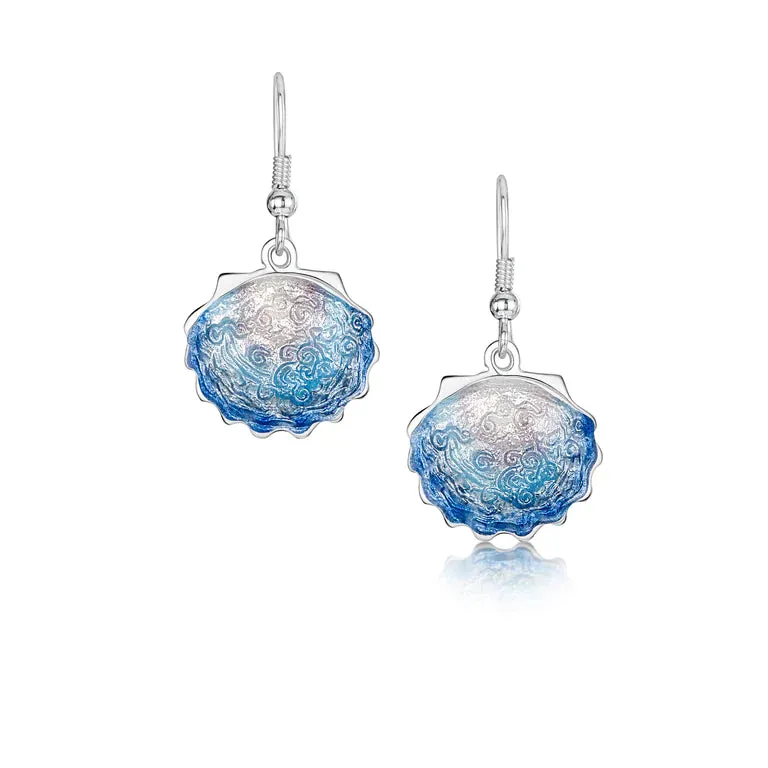 NEW Sheila Fleet Scallop Drop Earrings - Scallop Blue (EE295)