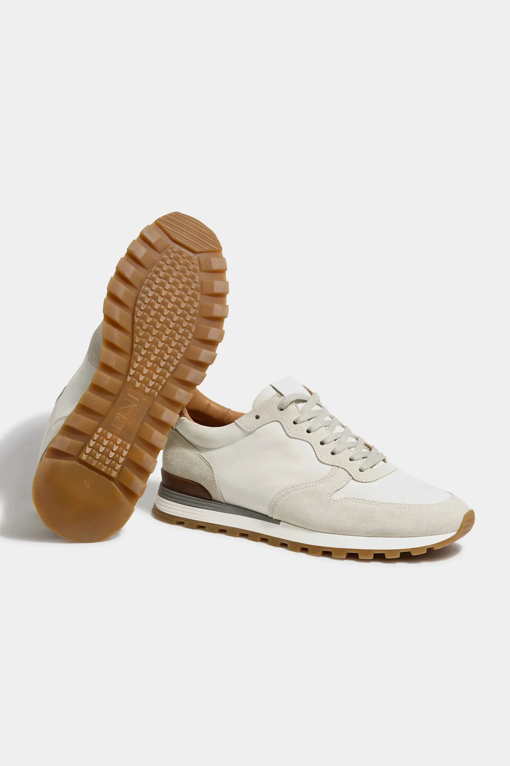 Off-white nabuk and suede runners - Made In Italy