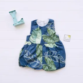 Orchid Playsuit in Banana Leaves Blue