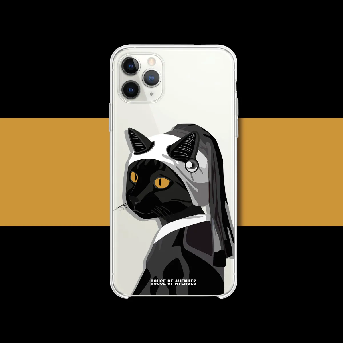 Original Design Phone Case - Cat with a Pearl Earring - Style C