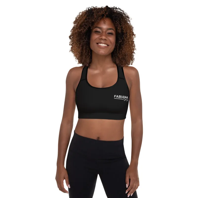 Padded Sports Bra By Bodybuilding Champ Fabiana Souza - Black Color