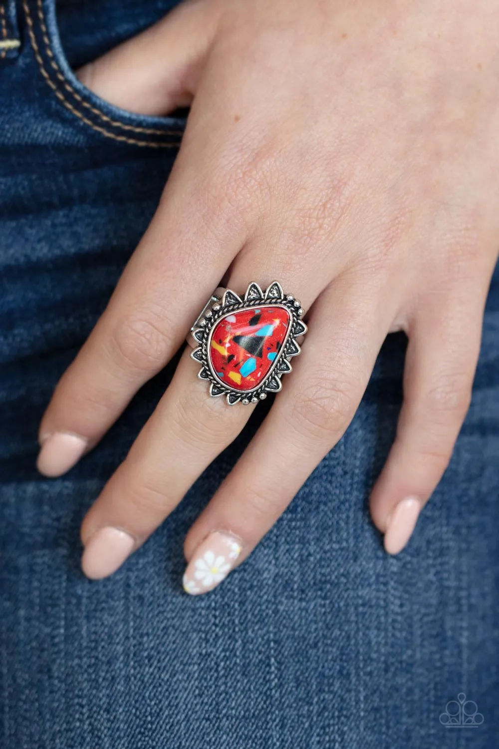 Paparazzi Adobe Sunrise - Red Stone Ring