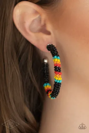 Paparazzi Bodaciously Beaded - Black Seed Beads Earring