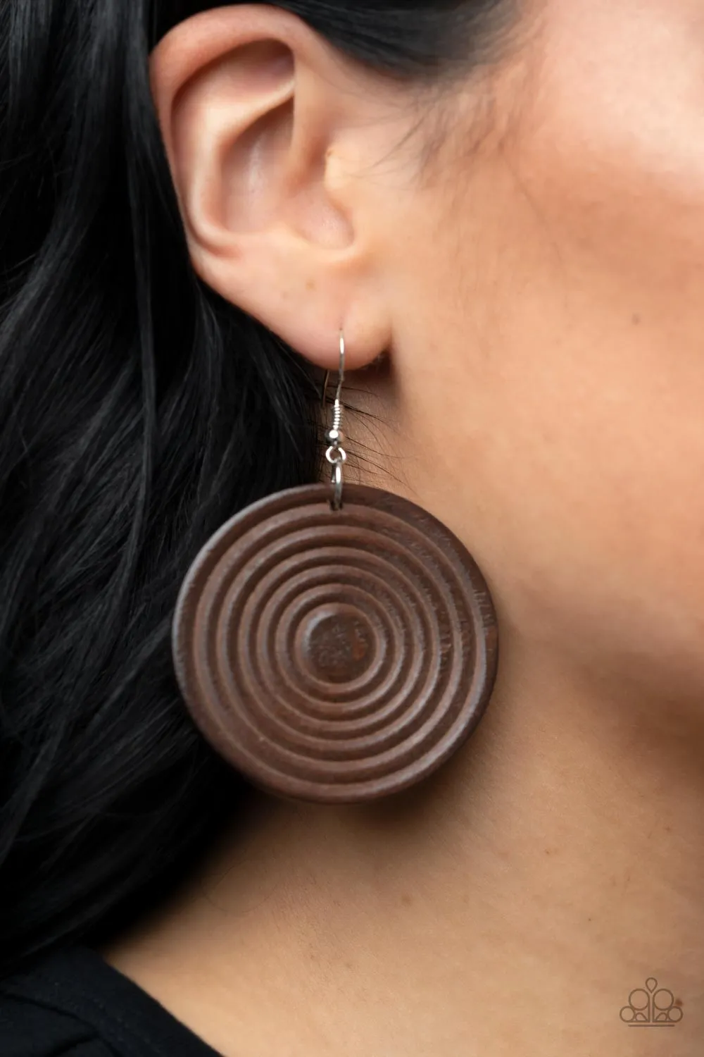 Paparazzi Earrings Caribbean Cymbal - Brown