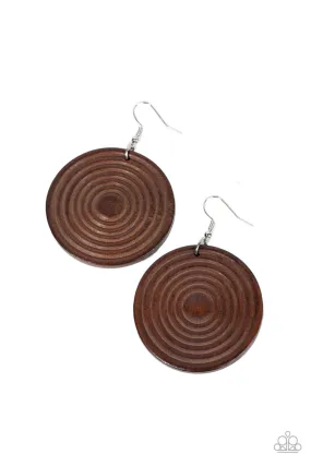 Paparazzi Earrings Caribbean Cymbal - Brown