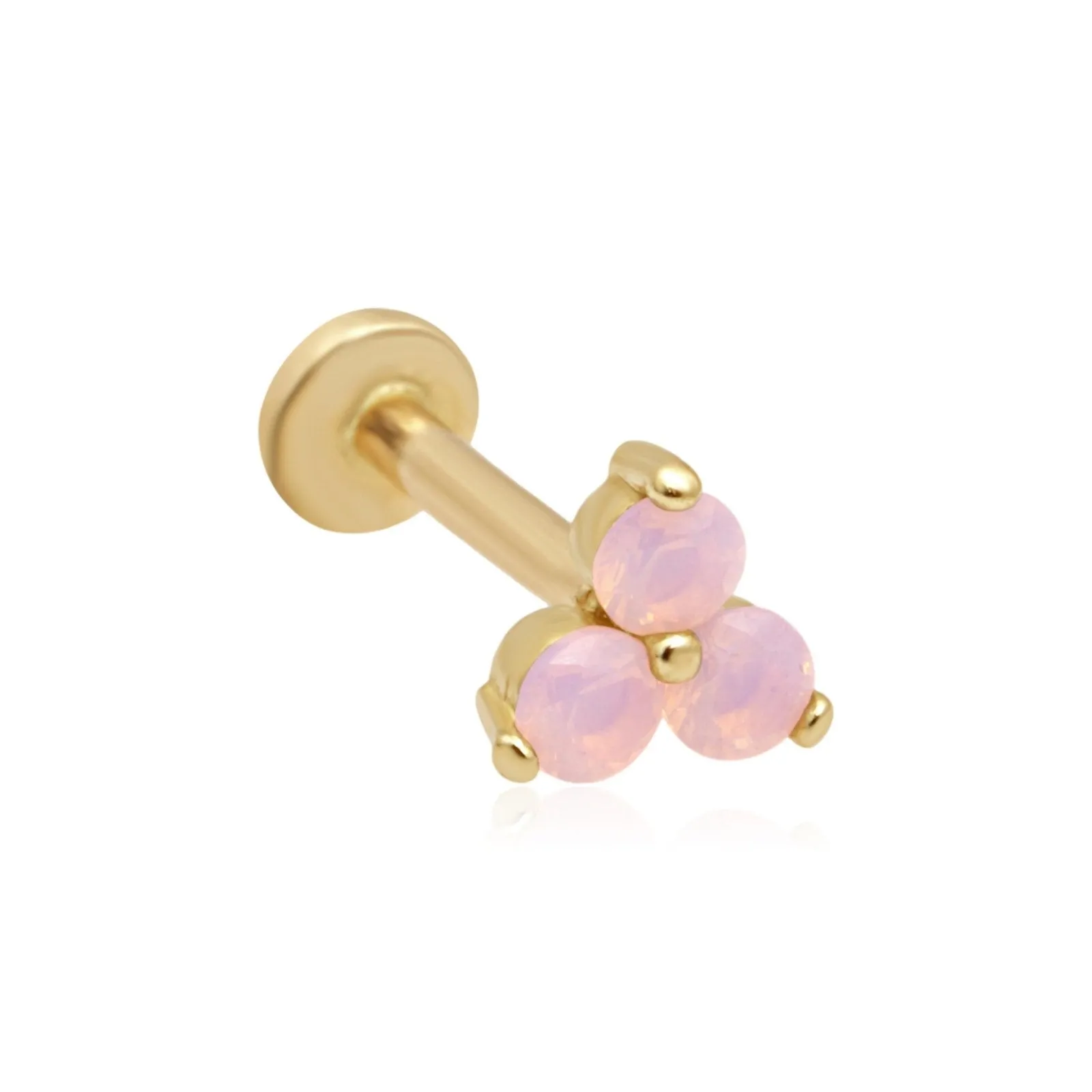 Pink Opal Trinity Cluster Flat Back Earring