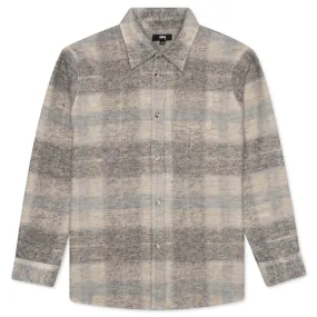 Plaid Knit Shirt - Grey