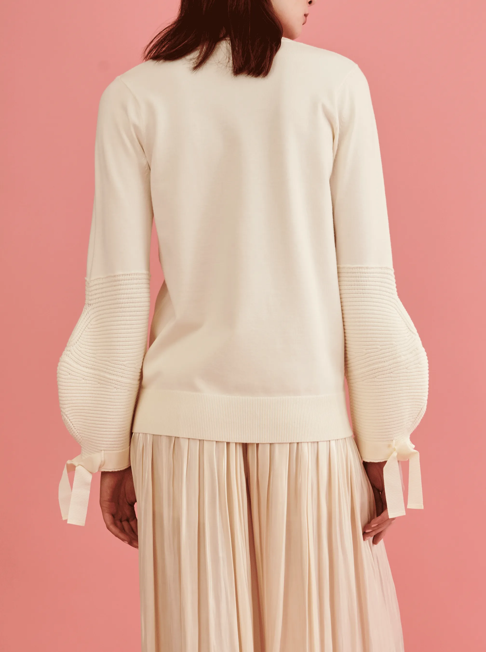 PUFF SLEEVE PULLOVER, CREAM