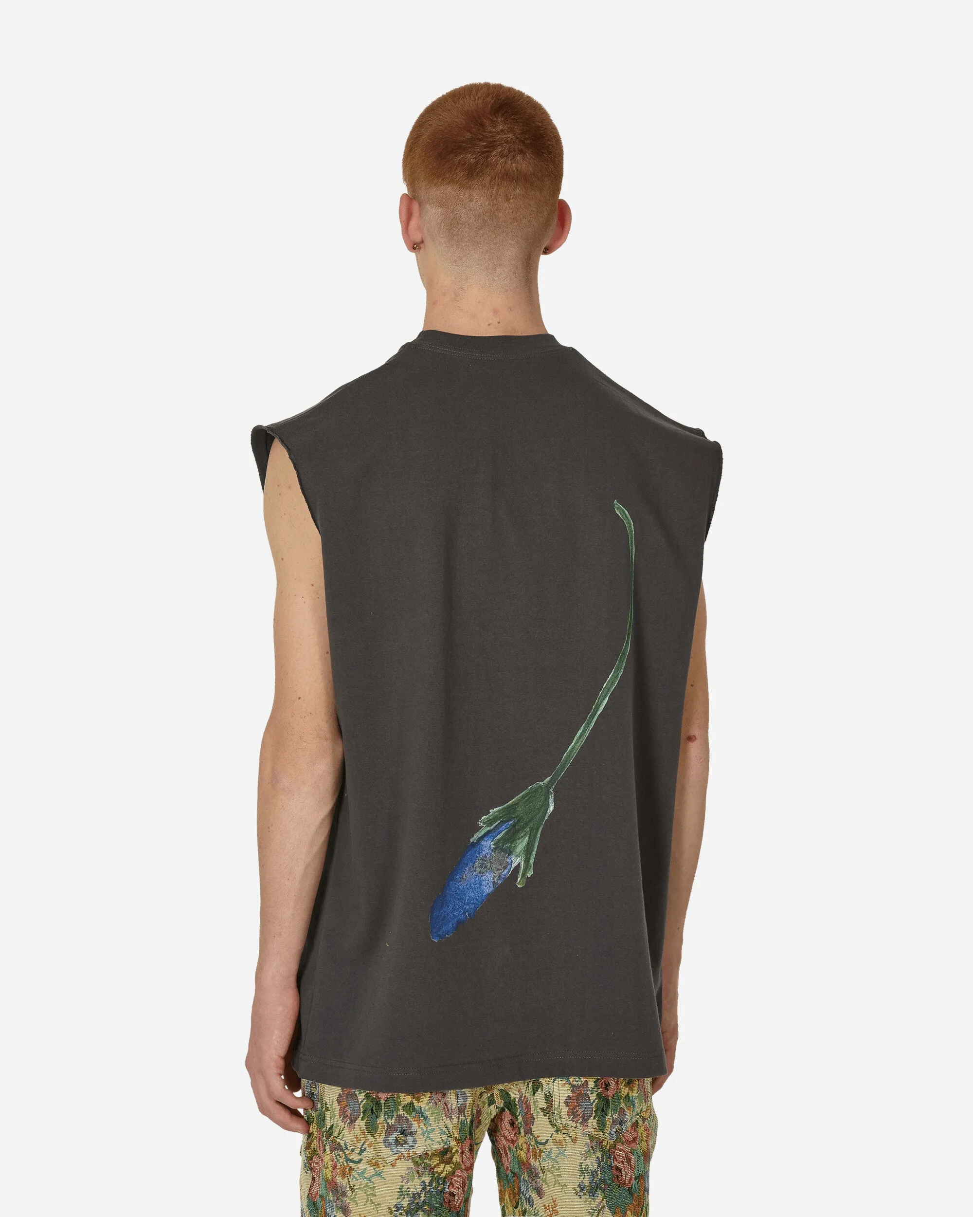 "Blue Stem" Sleeveless Tank Washed Black