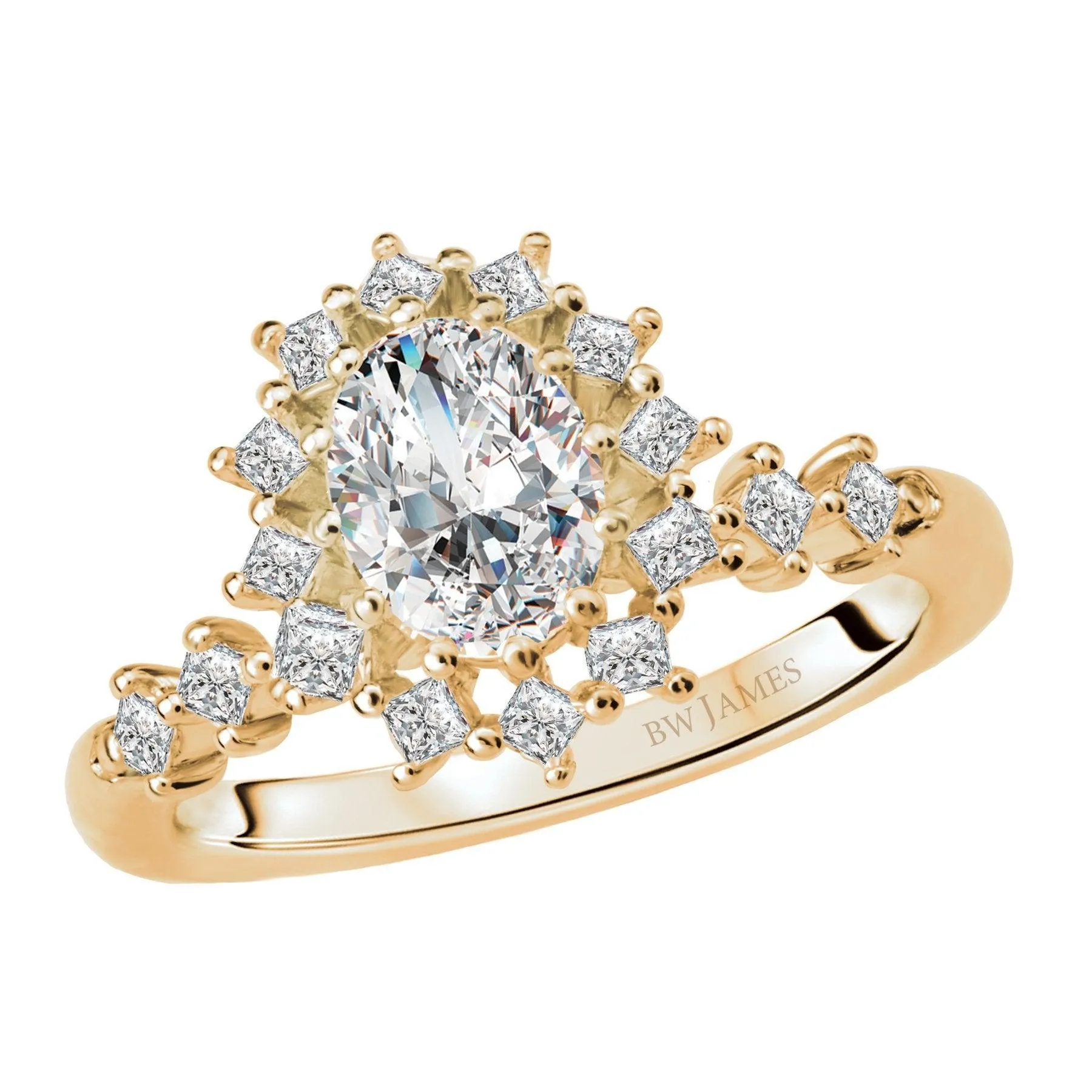 "The Hudson" Halo Semi-Mount Diamond Ring