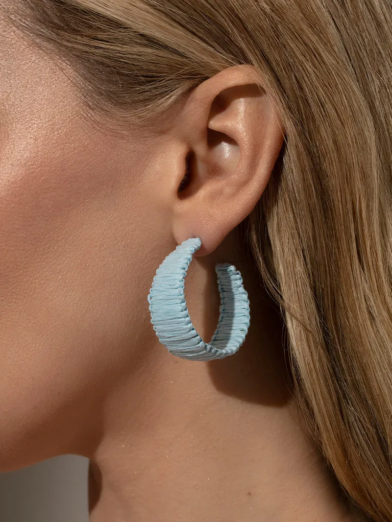 Raffia Woven Hoop Earrings