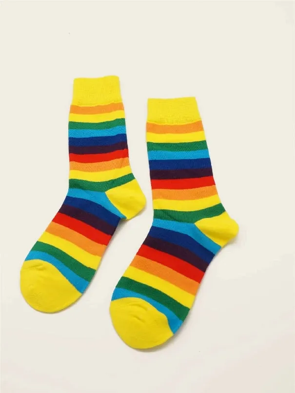 Rainbow Stripe Crew Socks