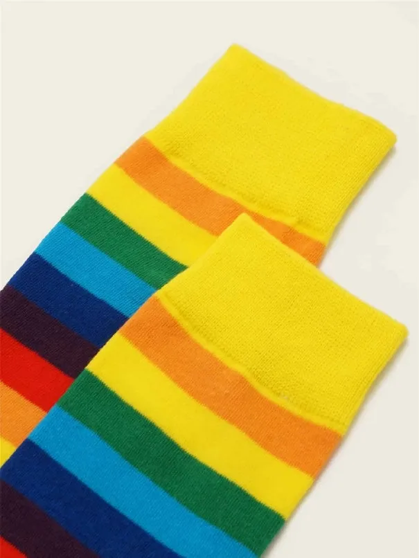 Rainbow Stripe Crew Socks