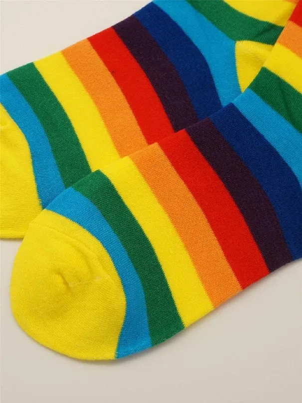 Rainbow Stripe Crew Socks