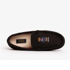 Ralph Lauren Declan Bear Black Mens Slippers