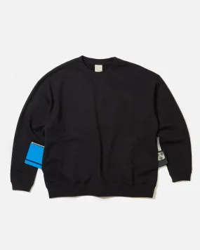 Recycled Cotton Crew Neck Sweatshirt - Black