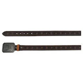 RED DIRT HAT CO MENS BELT BLACK W/RUST BISON AND BROWN PRINTED DESIGN