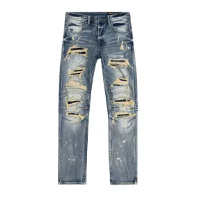 Rip & Repair Engineered Jean - Port Blue