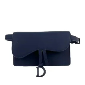 Saddle Belt Pouch in Ultra Matte Navy Calfskin