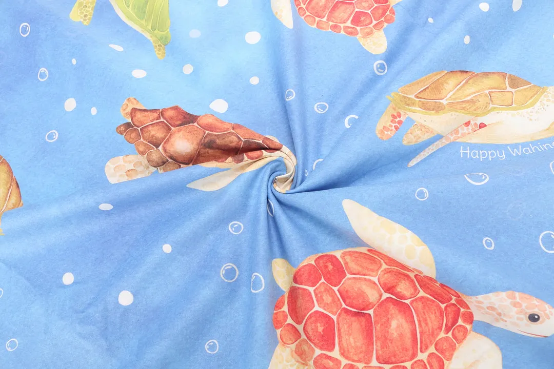 Sand-free Reversible Beach Towel Local Turtles Blue Waves Blue