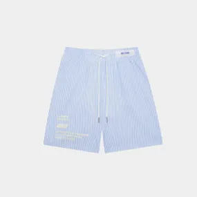 Seersucker Shorts White And Blue