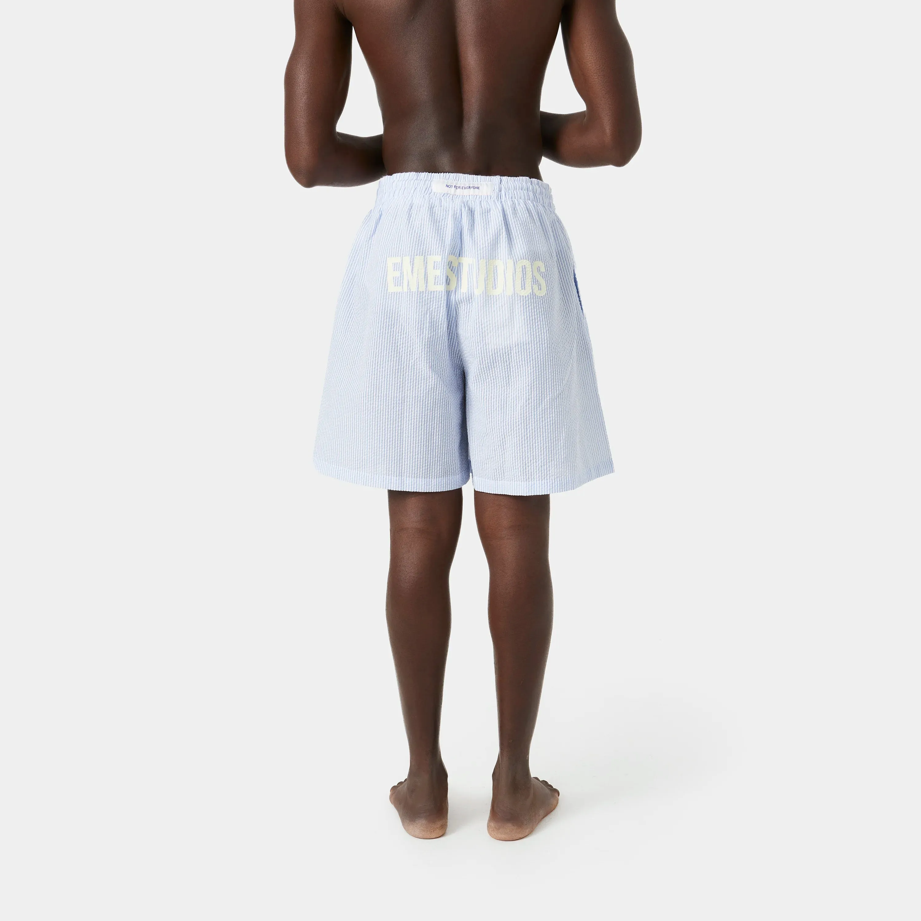 Seersucker Shorts White And Blue