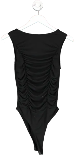 SHEIN Black Ruched Bodysuit UK S