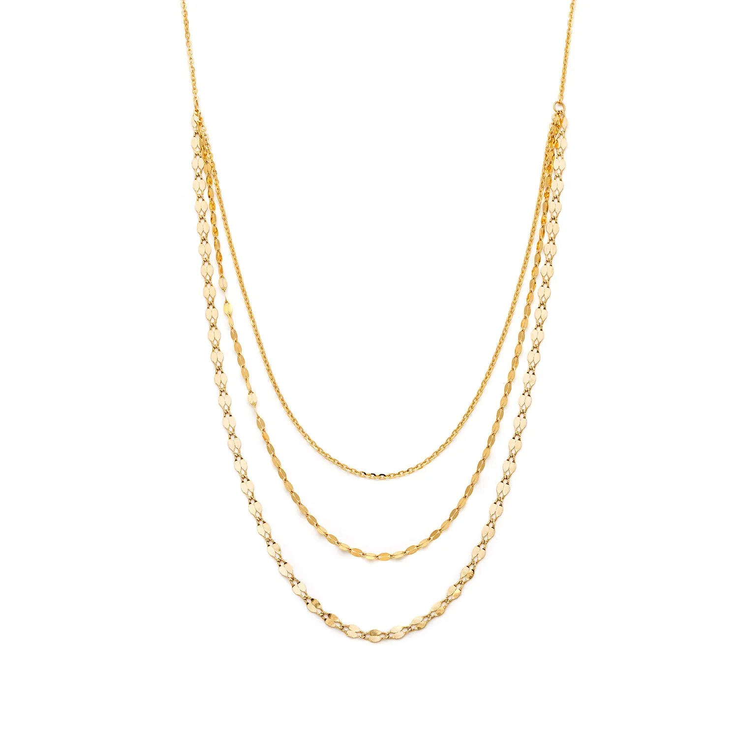 Shimmer 3-Layer Necklace | 10k Gold