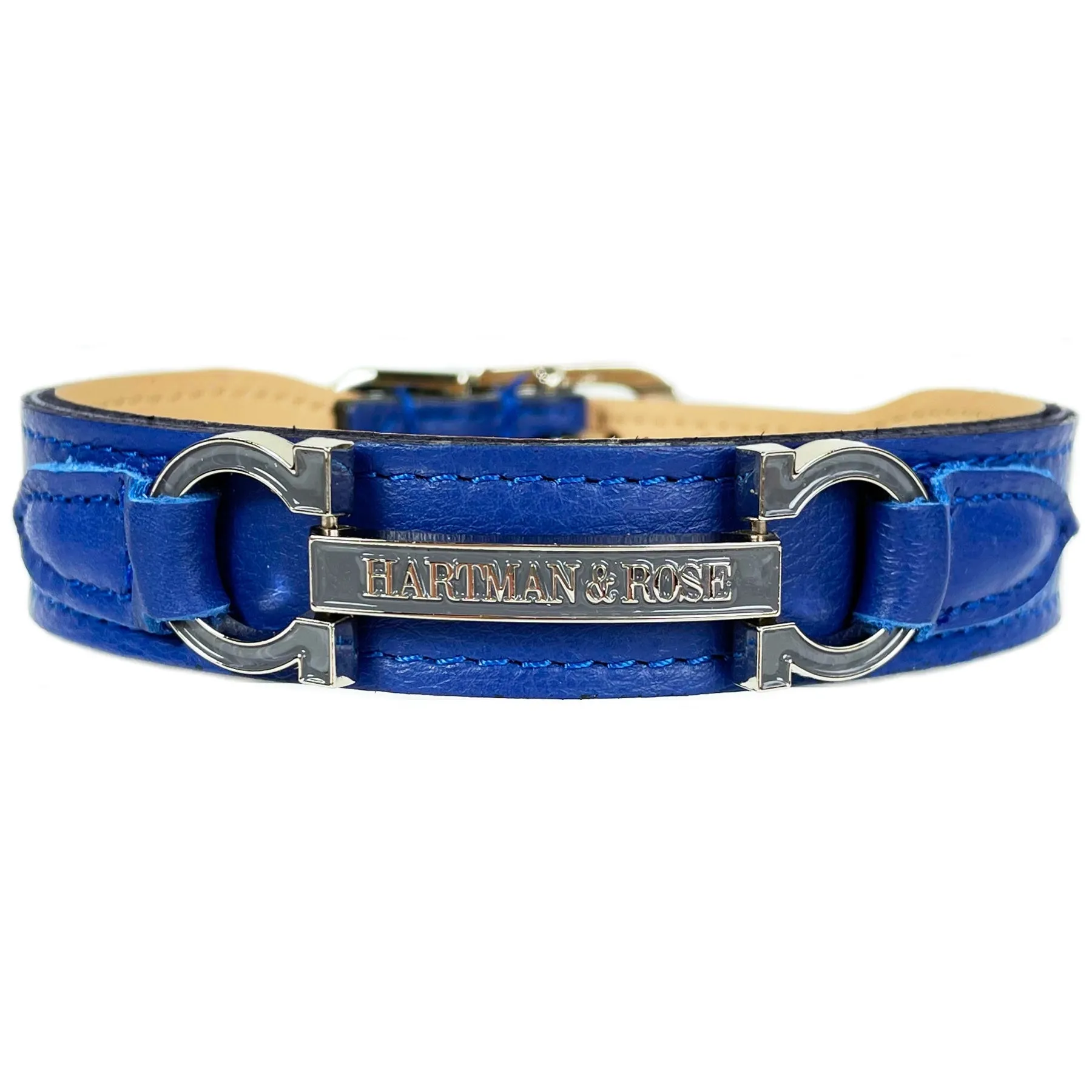 Signature Dog Collar in Cobalt Blue & Nickel