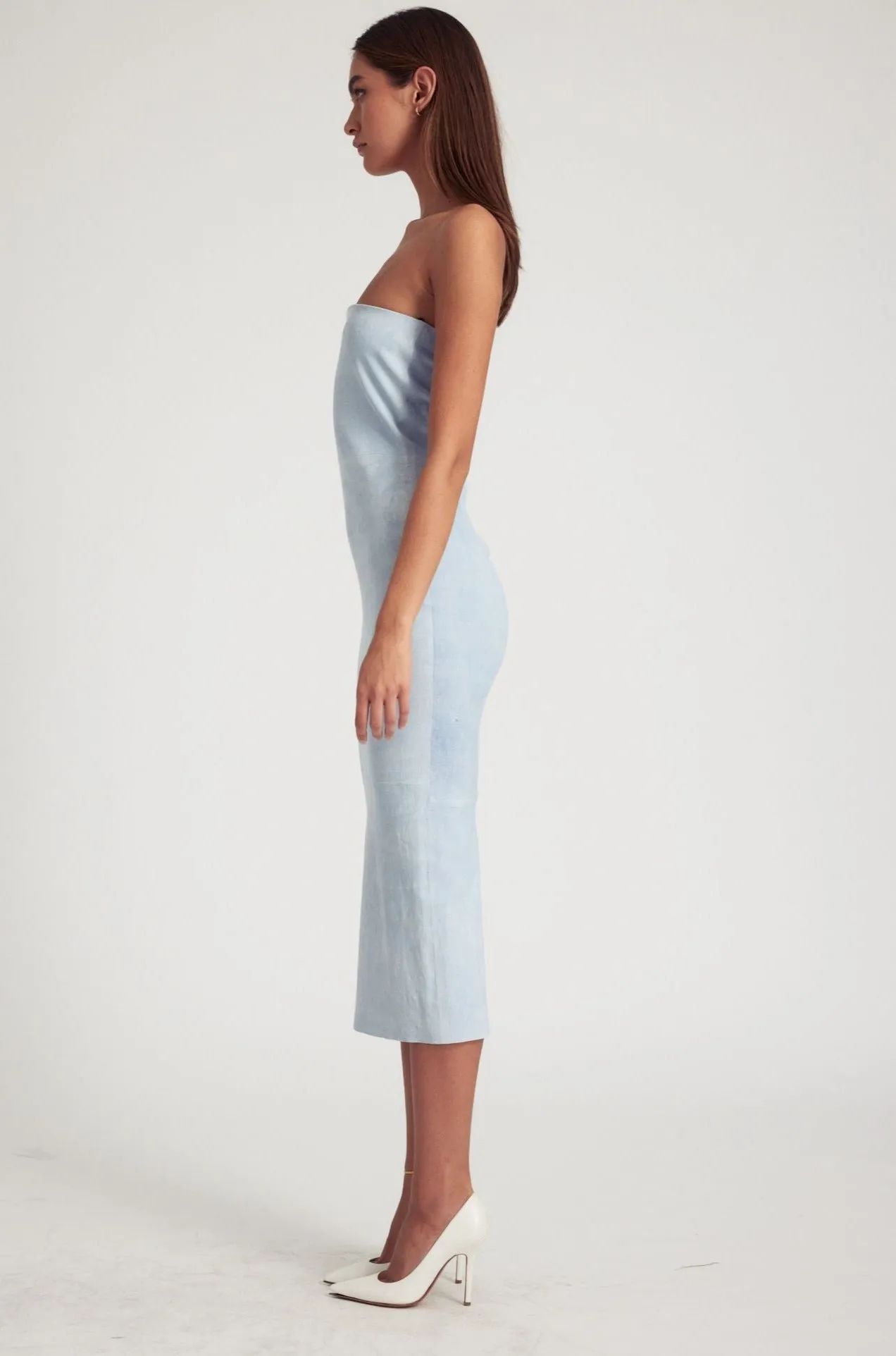 Sky Suede Tube Dress