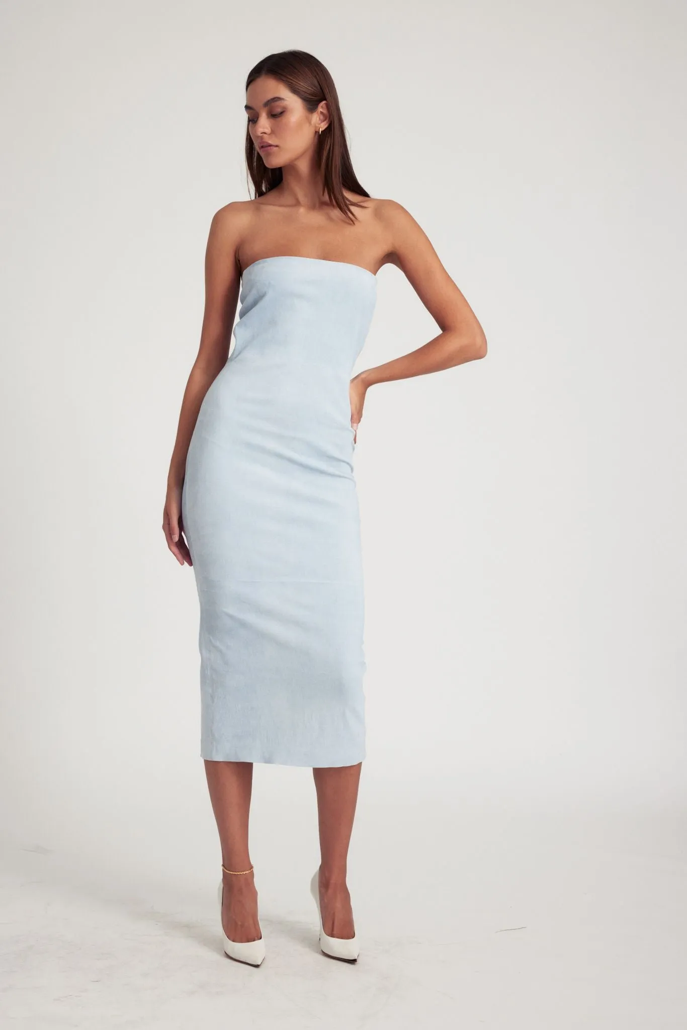 Sky Suede Tube Dress