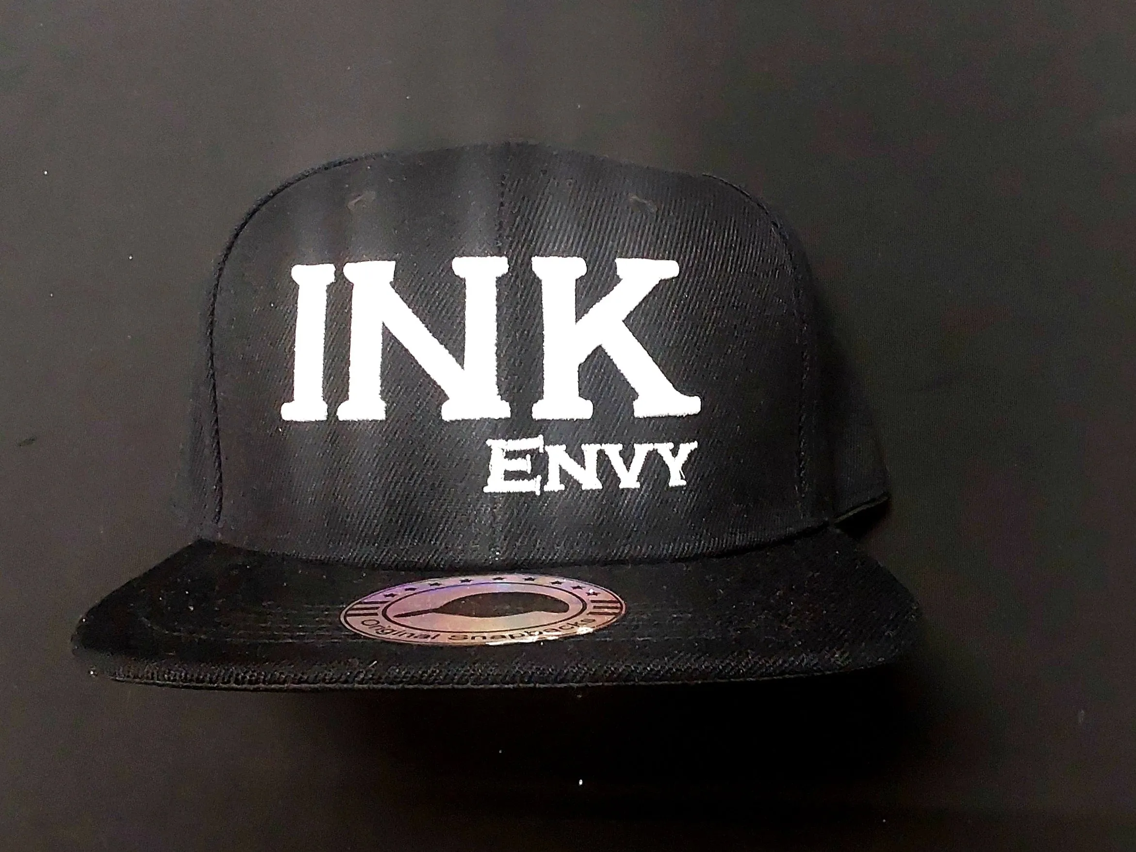 Snapback Bold INK White on Black With Puff Lettering ll