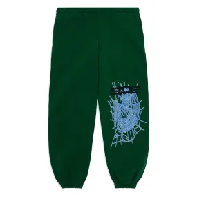 Sp5der Worldwide Web Sweatpants Green Blue