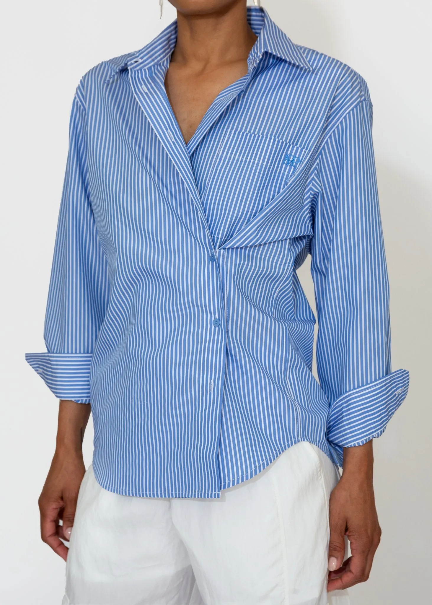 Stripe Oversized Shirt in Blue